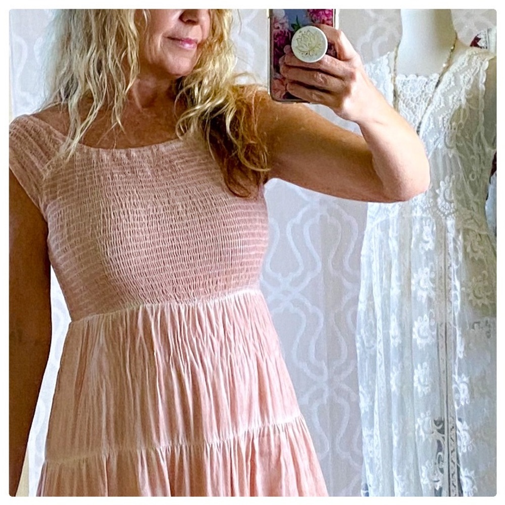 *CLEARANCE* Dusty Peach Mineral Washed Dress - Picture 8 of 15